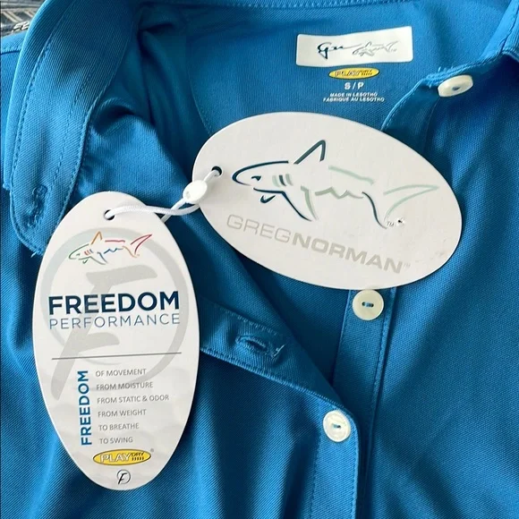 Greg Norman Collection Blue Sleeveless Golf Polo Button Down - Picture 3 of 4